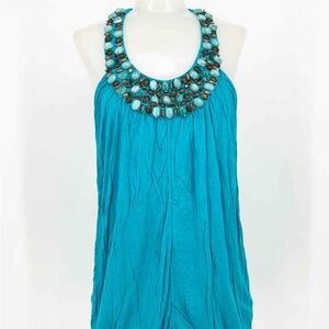 Turquoise Beaded Women's Top